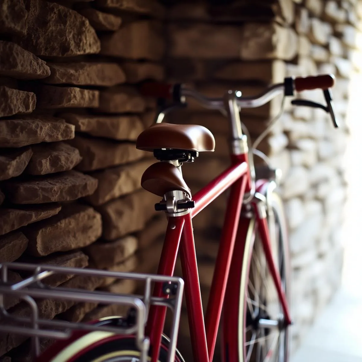 Fahrrad an einer Hauswand in Piusheim